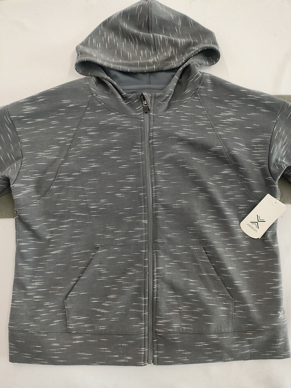 Xersion Gray Full-zip Athletic hoodie Hoody Womens Sz L